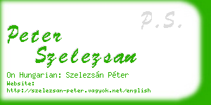 peter szelezsan business card